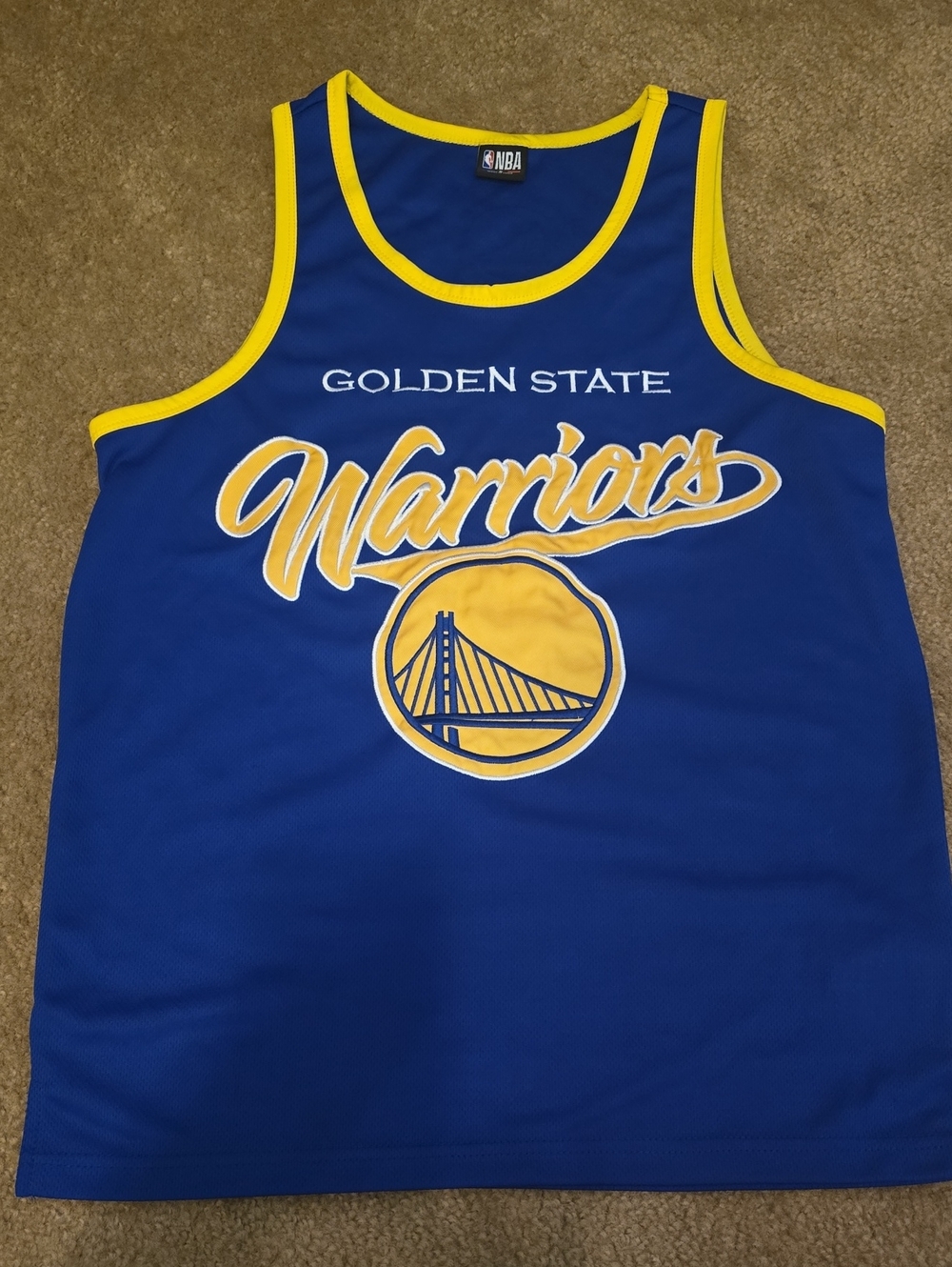 Golden State Warriors Mens Blue Embroidered NBA Basketball Jersey Small